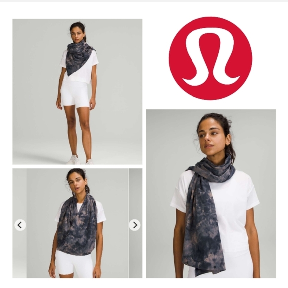 ❣️Lululemon Customizable Snap Scarf Diamond Dye Lunar Rock True Navy - Picture 1 of 15